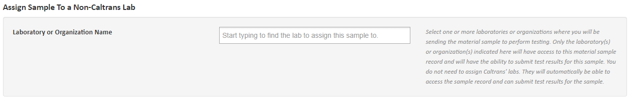 Assign Sample to Lab